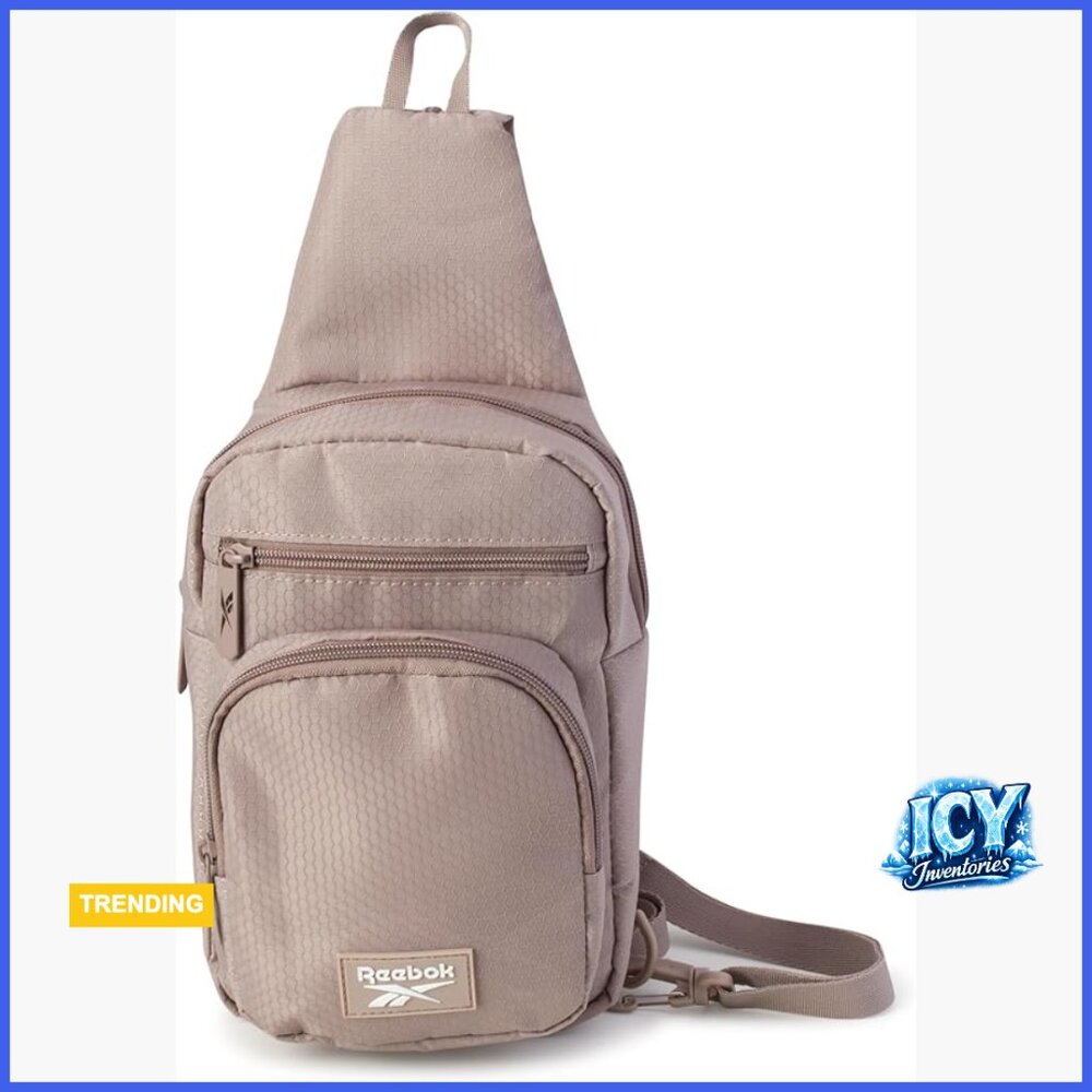 Polyester Crossbody Sling Bag, Adjustable Strap, 3 Pockets, Travel Essential